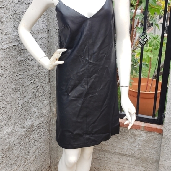 ❤SEXY n:philanthropy   Vegan‎ Leather LITTLE SLIP DRESS - Picture 7 of 9